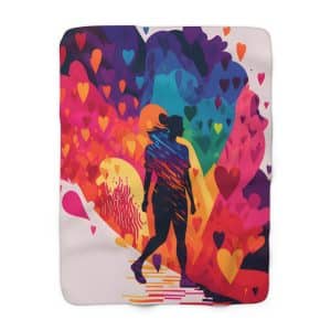 Love Colored Sherpa Fleece Blanket